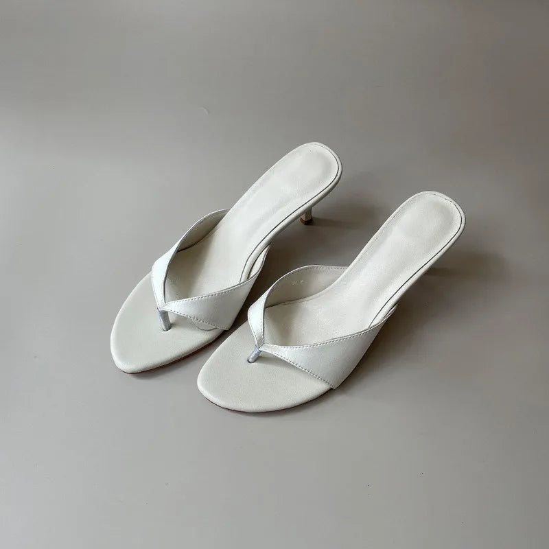 Women Slippers Fashion Clip Toe Party Dress Shoes Ladies Thin Heels Shoes