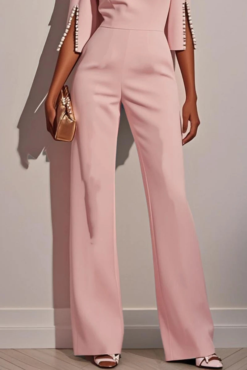 Women's  Casual round Neck Beaded Jumpsuit