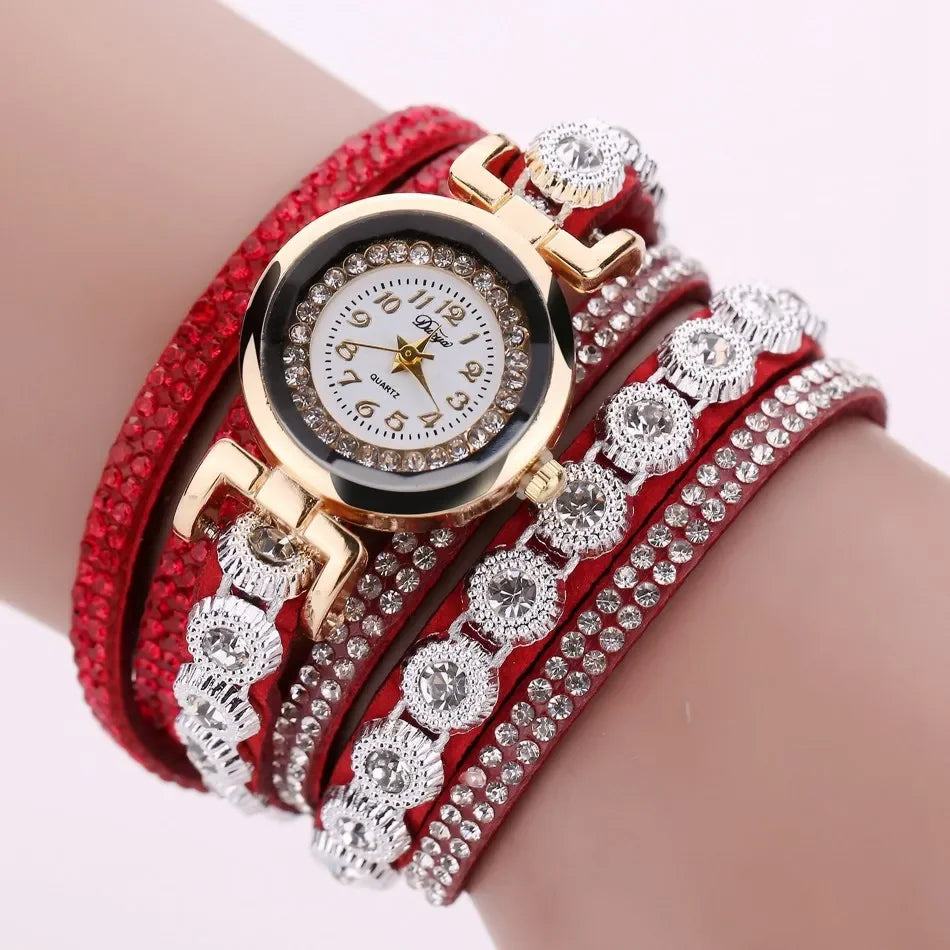 Bracelet Watch Women Vintage Rhinestone Crystal Dial