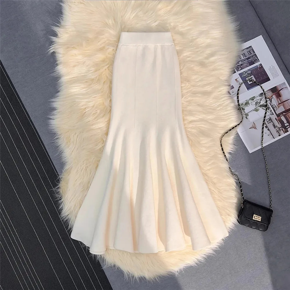 Knitting  High Waist Slim Trumpet Mermaid Skirts