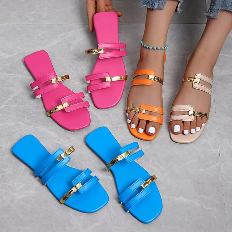Women's Shoes Summer Flats Flip Flops  Female Slides