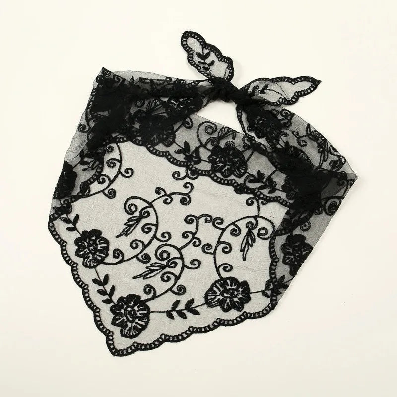 Fashion Ins Lace Hair Scarf Women Retro Triangle hair Bands