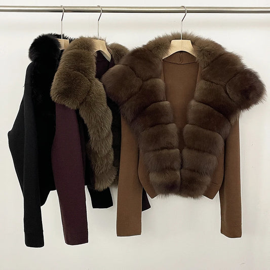 Women's Light sweater with Natural Fur