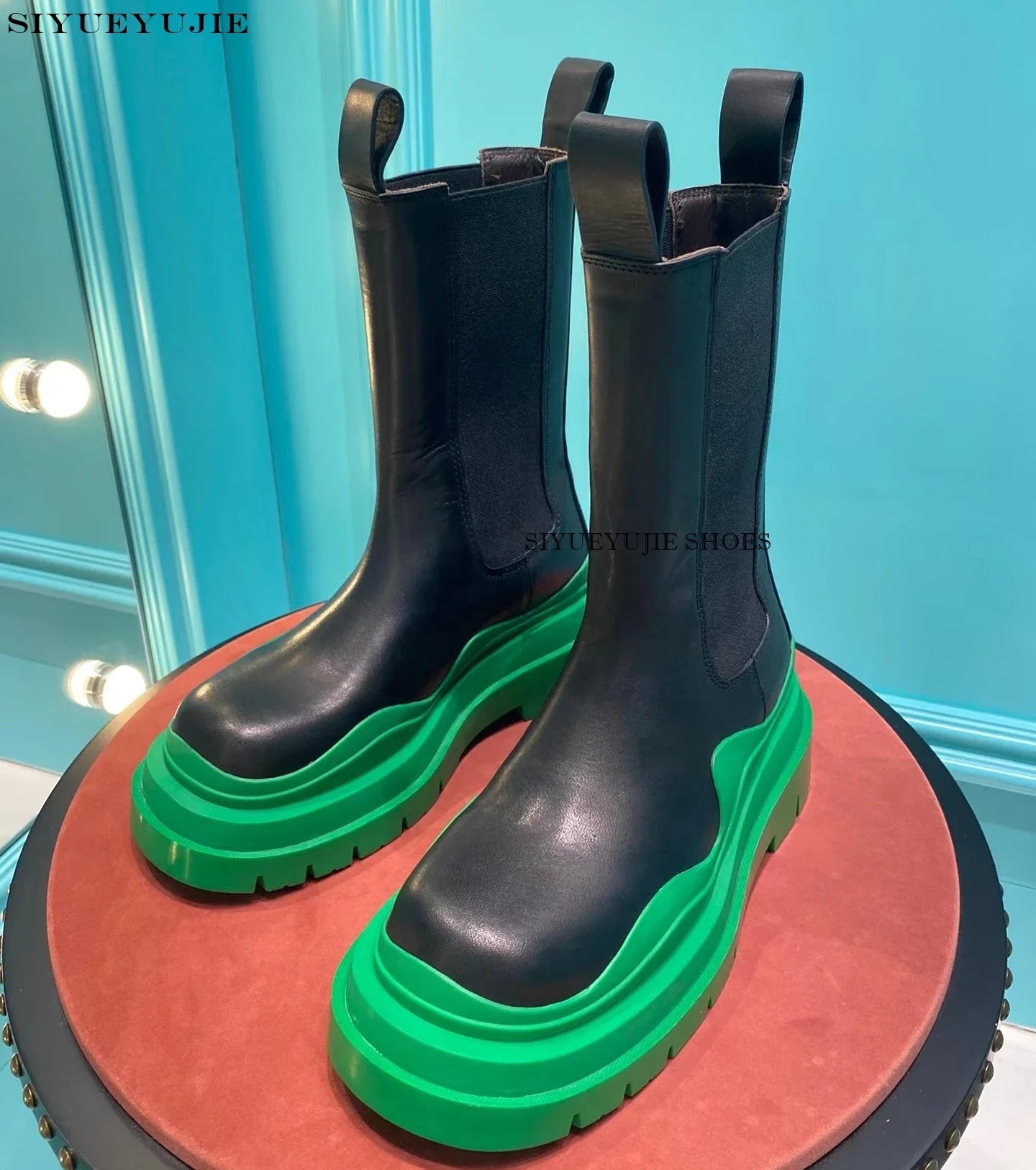 Chelsea Boots for Women Leather flat Ankle Booties