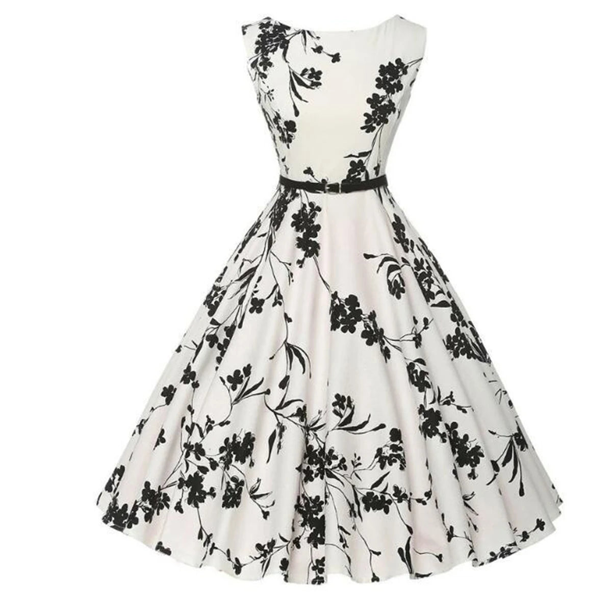 Women Dress Vintage Robe Audrey Hepburn Rockabilly Retro Sleeveless Dress