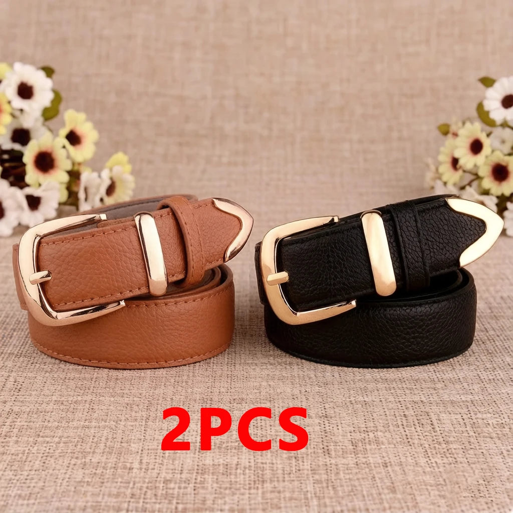 Women's Trousers Belt  Leather Trend White Belt