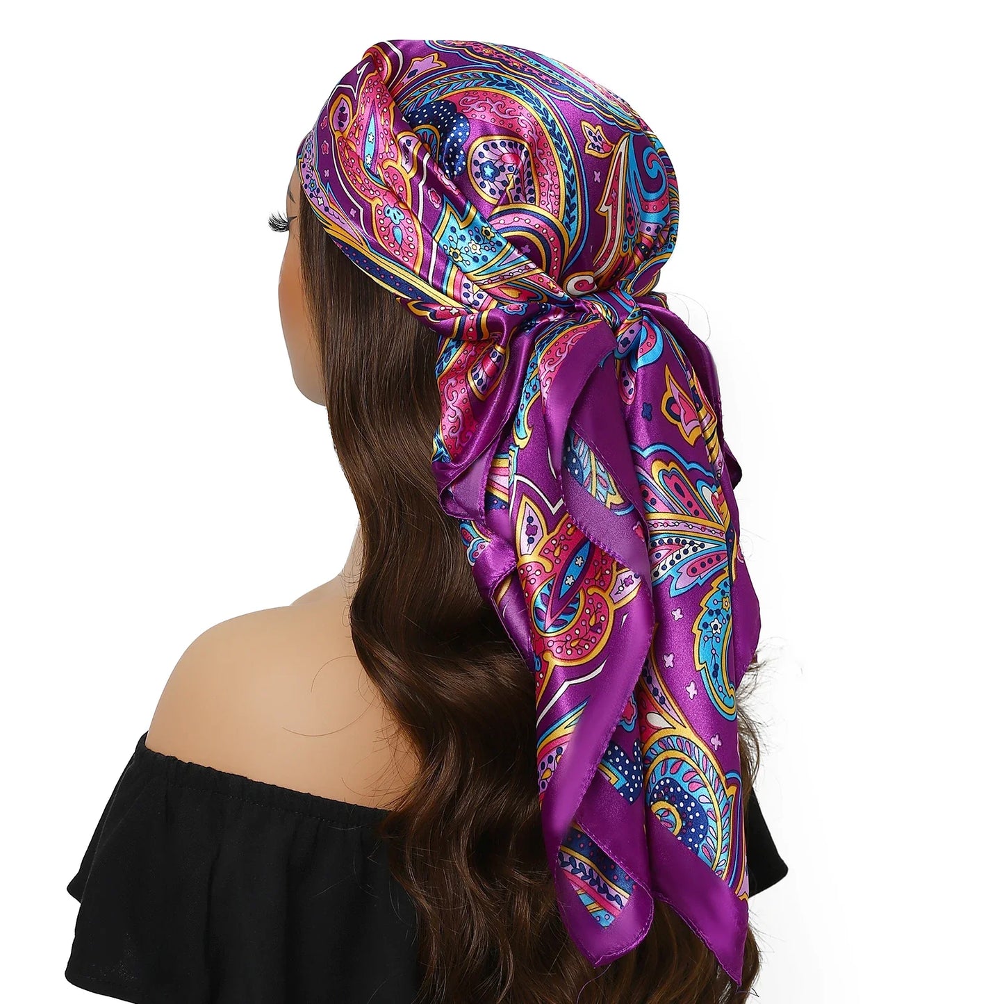 Head Scarf for Women Luxury Brand Satin Bandana