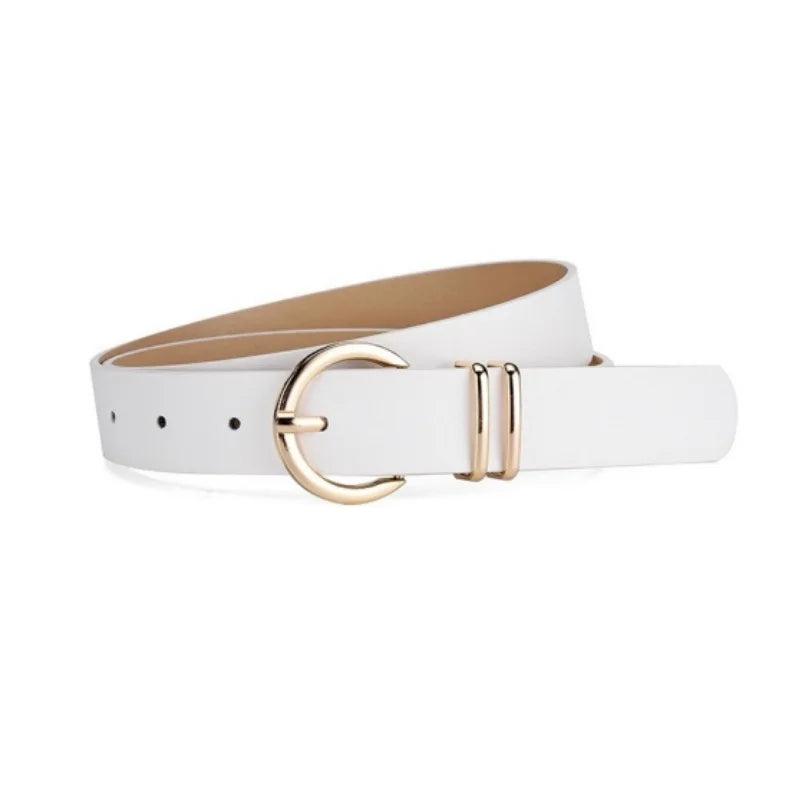 Women Belt Stylish Metal Buckle Belts Minimalist Dress
