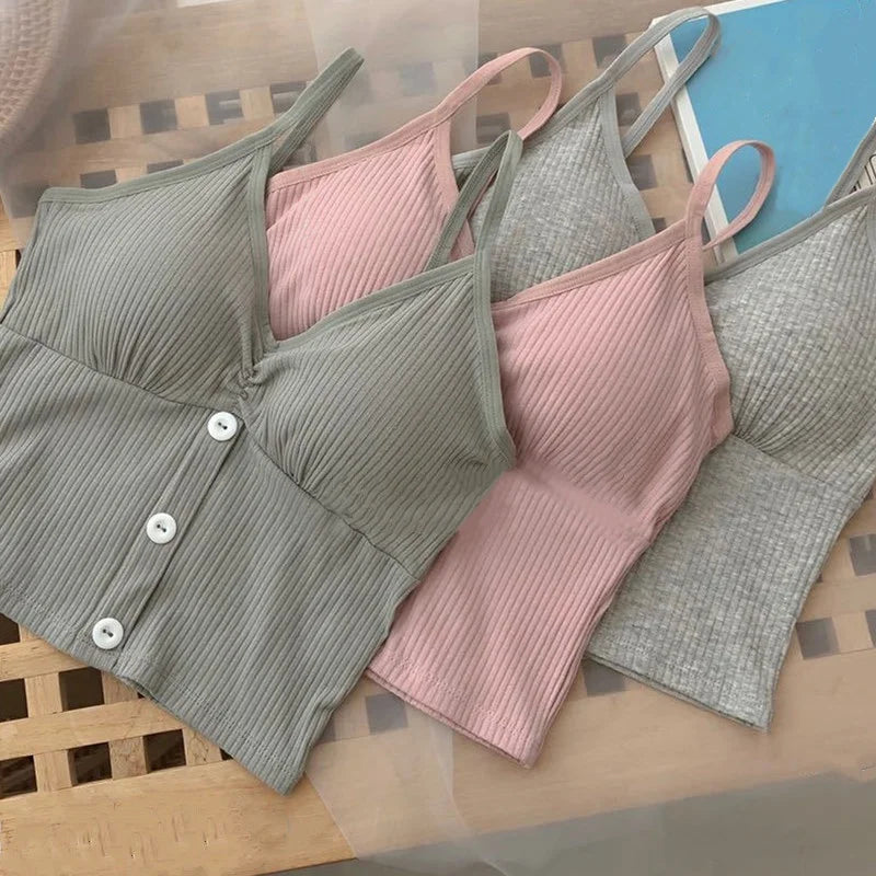 Women Knitted Tank Top Strap Vest