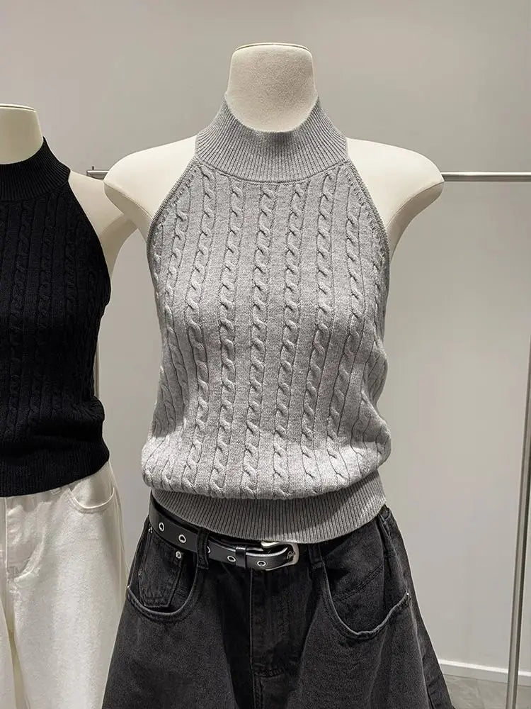 Halter Neck Sleeveless Tank Top for Women