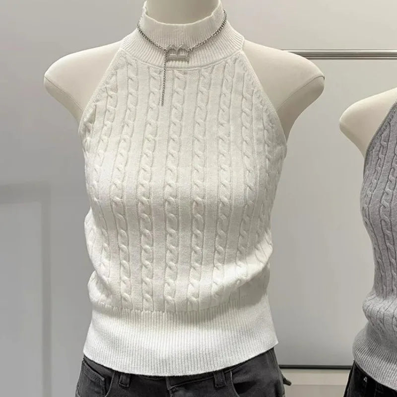 Halter Neck Sleeveless Tank Top for Women