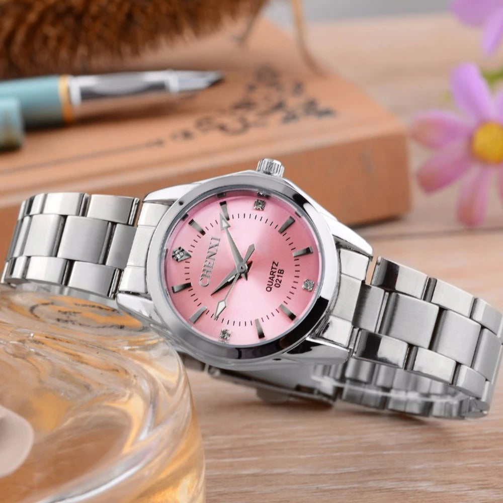 Luxury Stainless Steel Wristwatches Analog Luminous Quartz Clock Watch