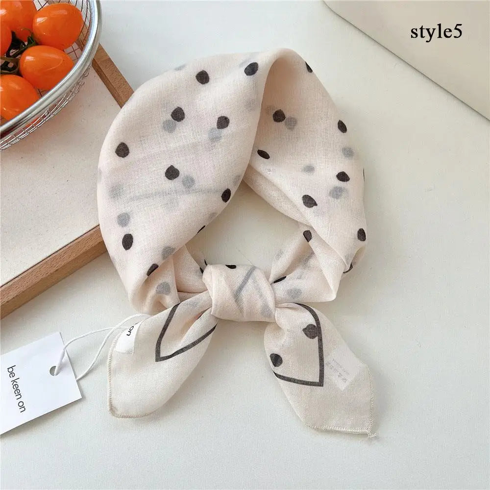 Dot Print Square Headbands Neck Scarves