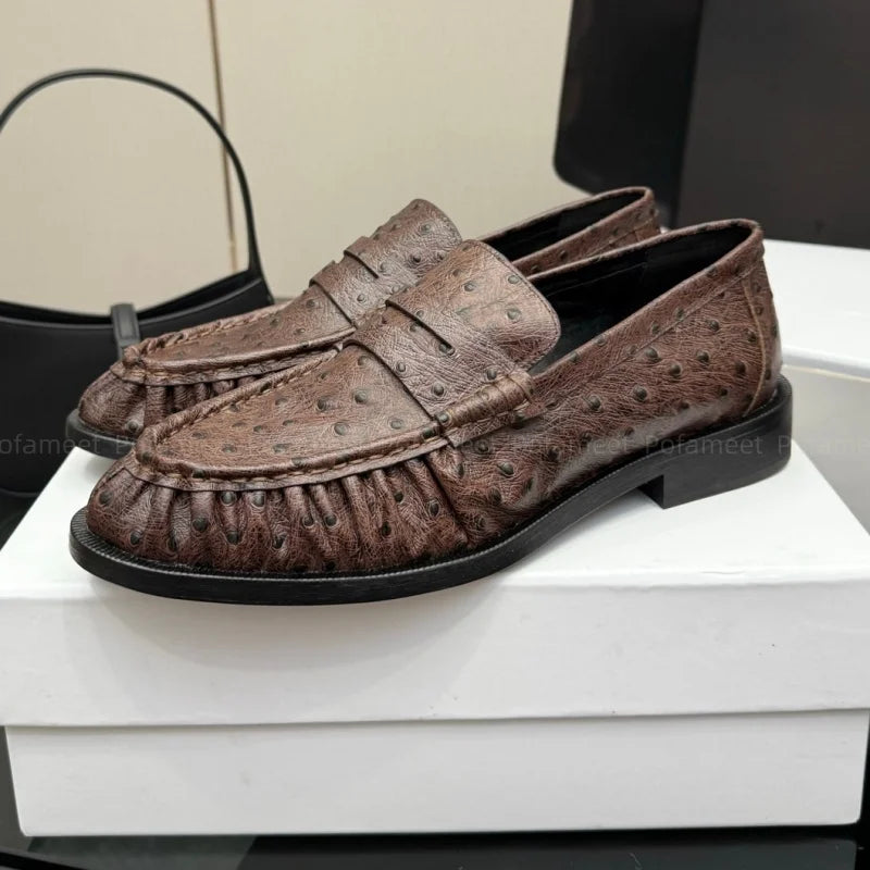 Women Loafers Flats Round Toe Soft Suede Leather Top Quality Casual Shoes