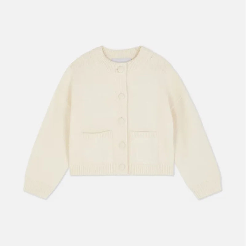 Casual and Comfortable, Single-Breasted, Round Neck, Double Pocket Loose Fit Top
