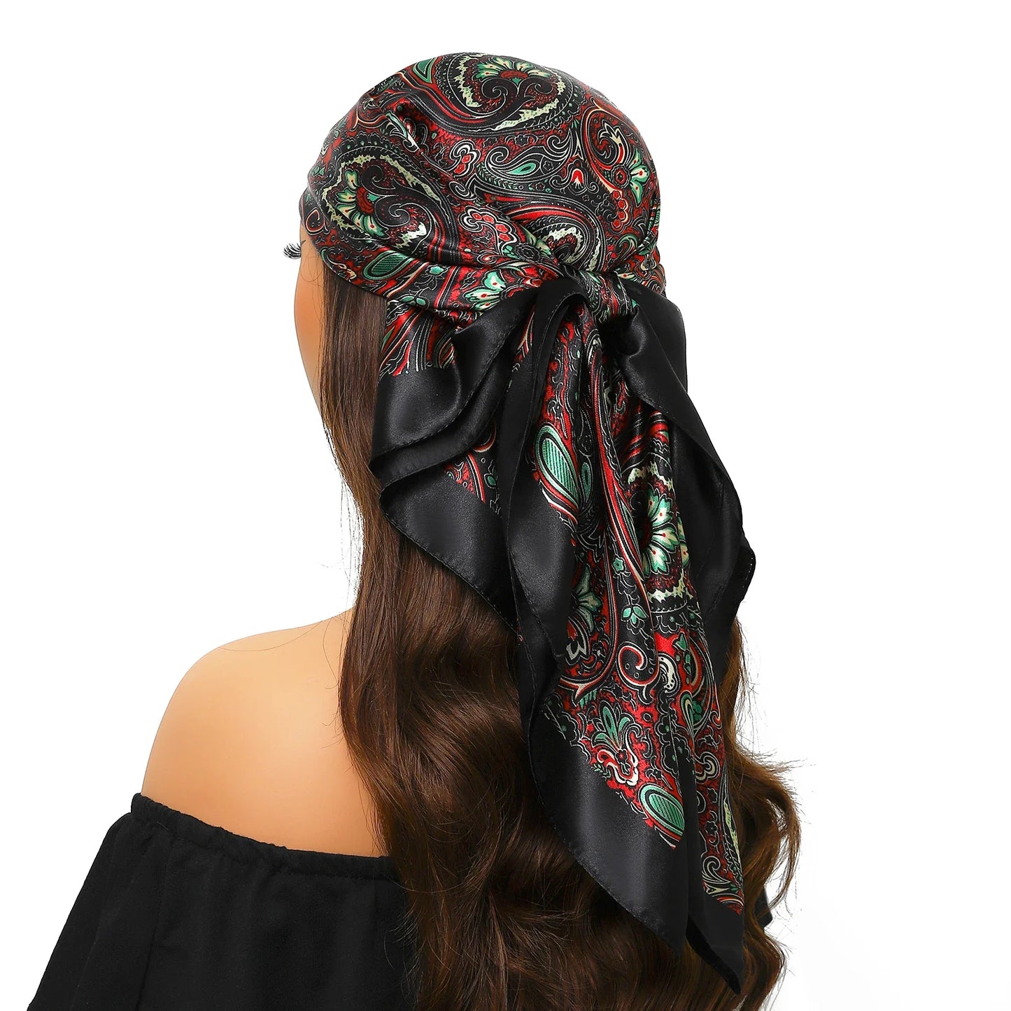 Head Scarf for Women Luxury Brand Satin Bandana
