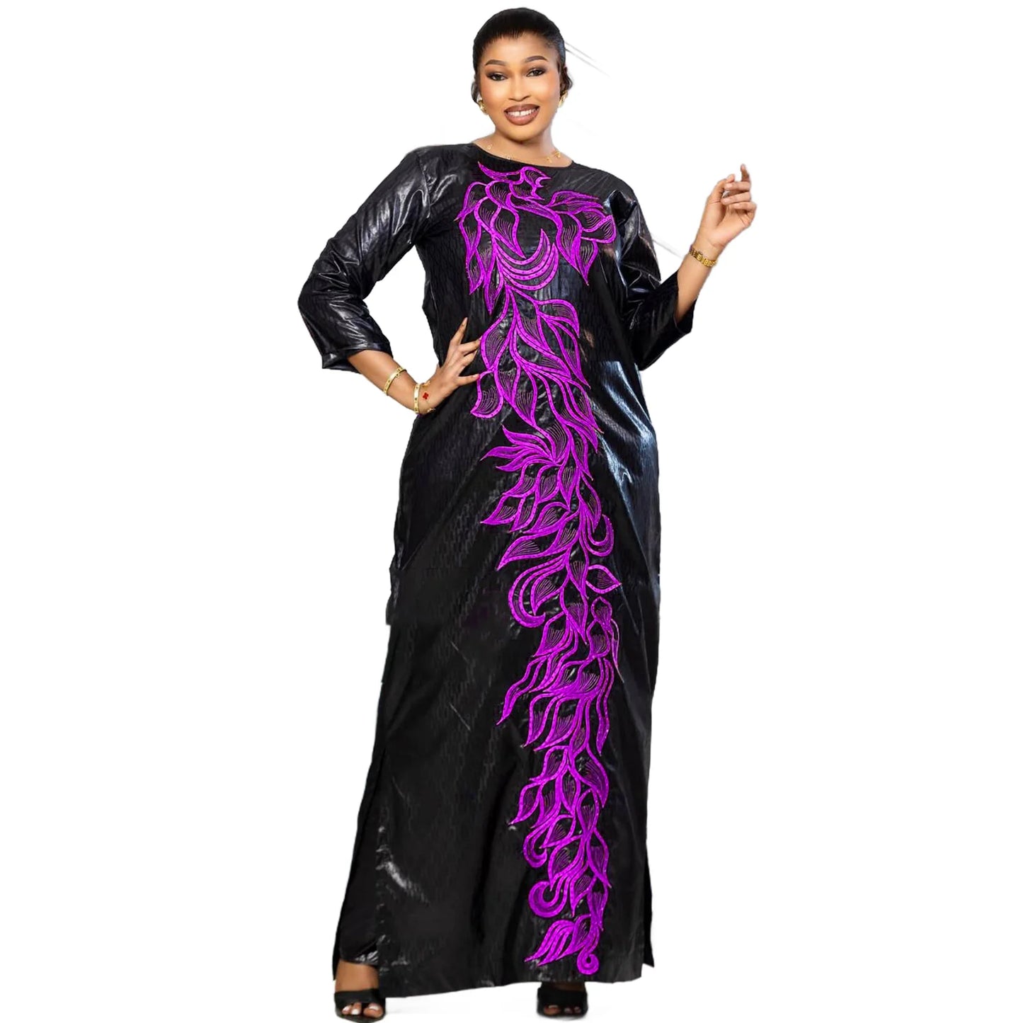 African Dresses For Women Luxury Boubou Material Rich Embroidery Design