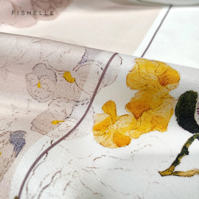 silk twill head scarves women natural silk square hijab shawl ladies warps