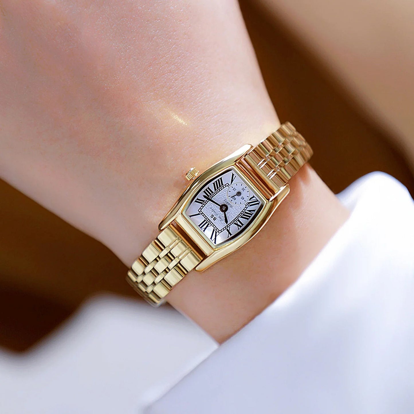 Watches For Women Elegant Vintage Rectangle Ladies Watch With Brown Small Leather