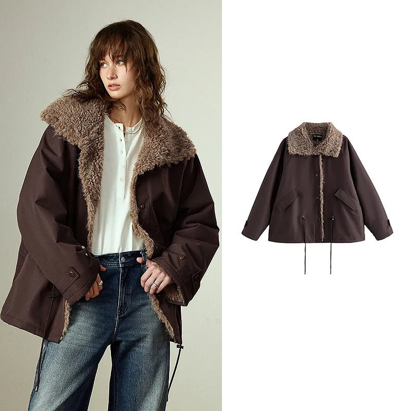 Cashmere-like Thickened Warm Plush Cotton Coats