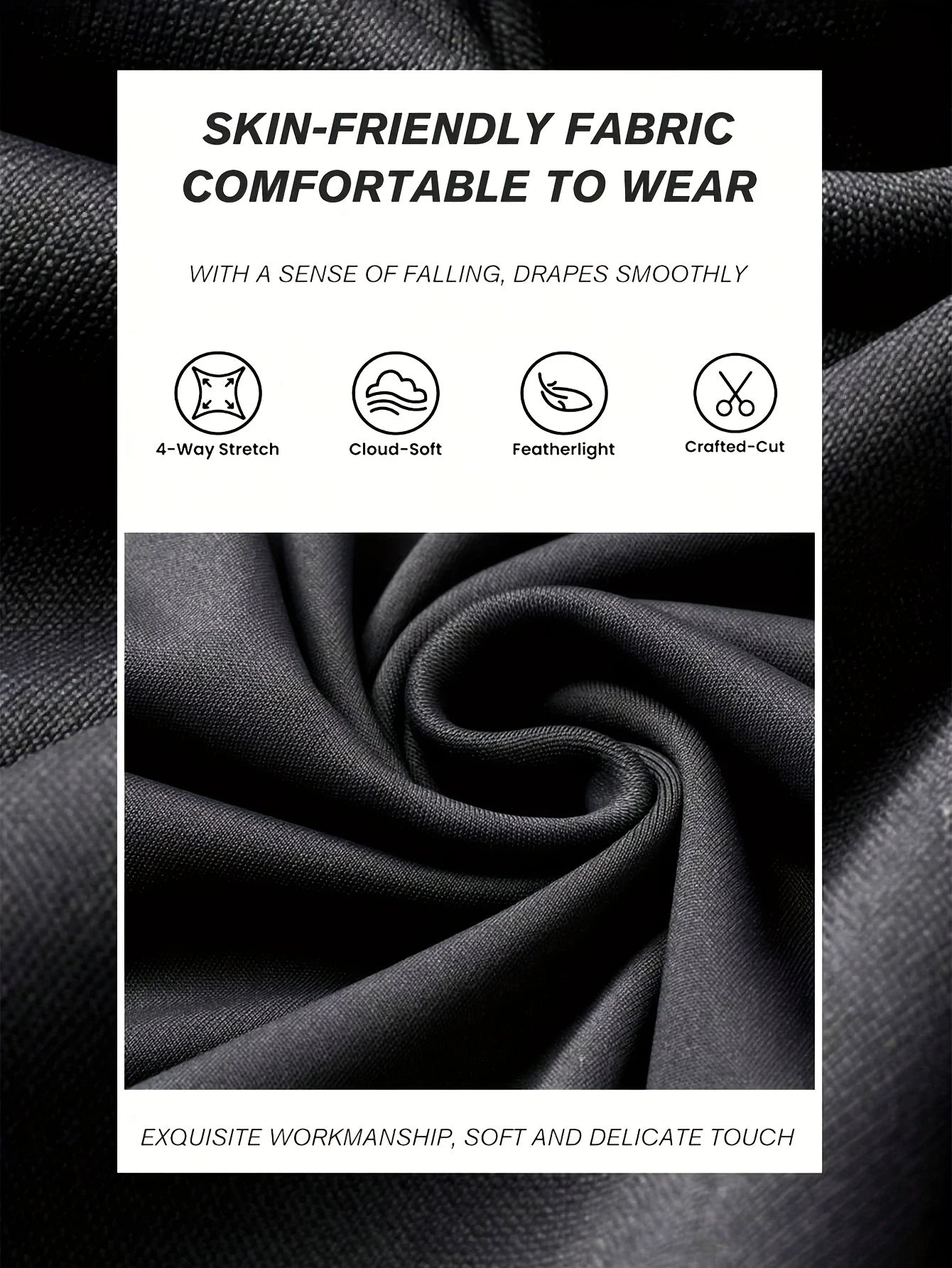 Women's Elegant Black Wide Leg Trousers High Waist Flowy Pants
