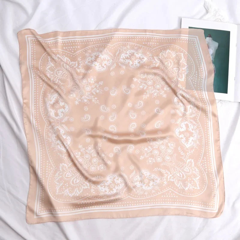 70cm Paisley Printed Hijab Scarf Satin Bandana Head Scarfs