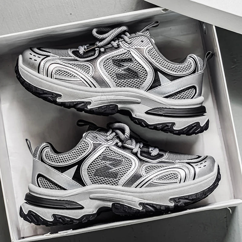Sneakers, Men's Casual Sports Shoes, Round, with Lace-up Design