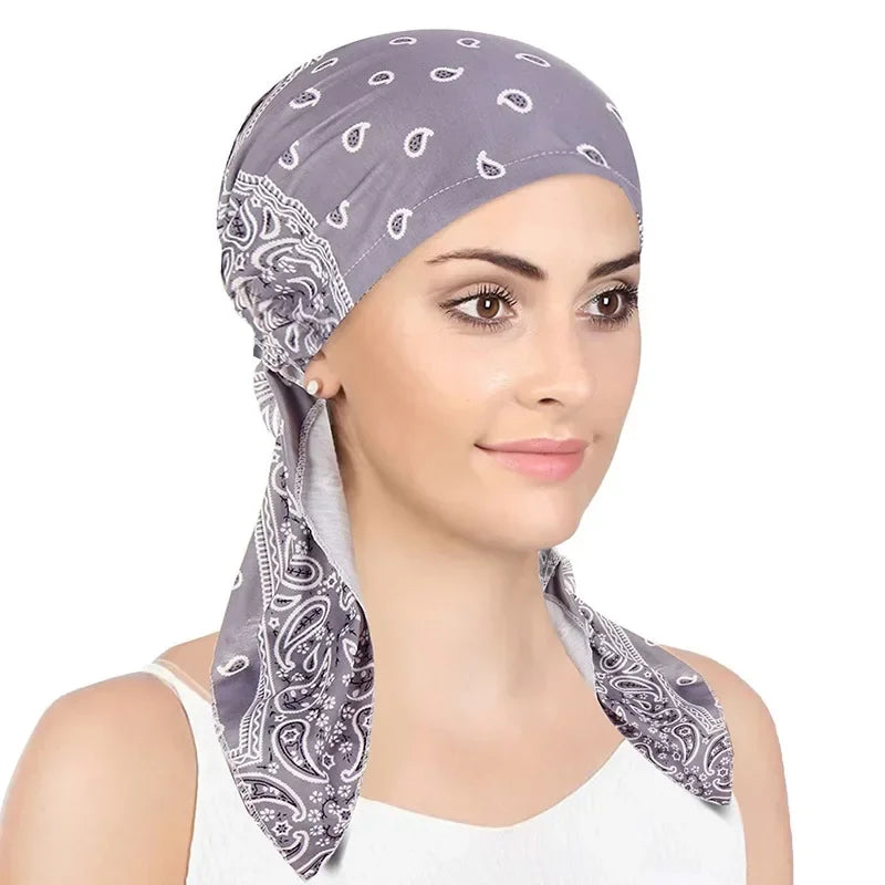 Women Soft Turban Hat Headbands Pre-Tied