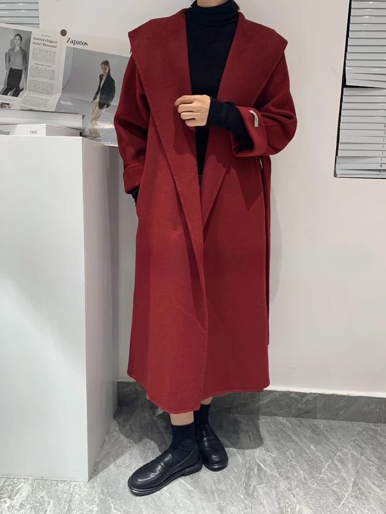 Black Double-Sided Woolen Coat