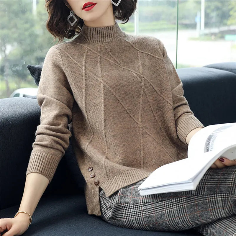 Half Turtleneck Knitwear Bottoming Crop