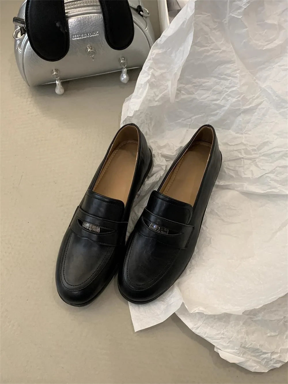 Leather Low Heels Loafers Cozy Slip On Soft Bottom Flats Woman Spring Autumn Classic Ladies Dress Office Shoes