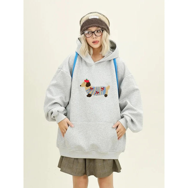 Women Sweatshirt Streetwear Couples Tops Casual Loose Hoodie