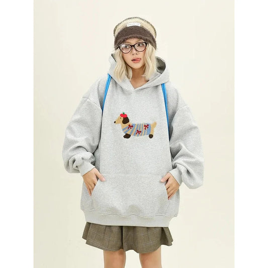 Women Sweatshirt Streetwear Couples Tops Casual Loose Hoodie