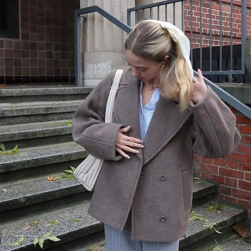 Women's Double Breasted Wool Coat
