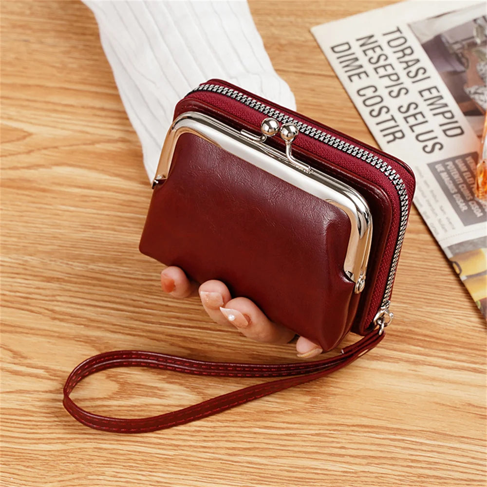 Women's Wallet Fashionable and Minimalist Wrist Strap Short Zero Wallet