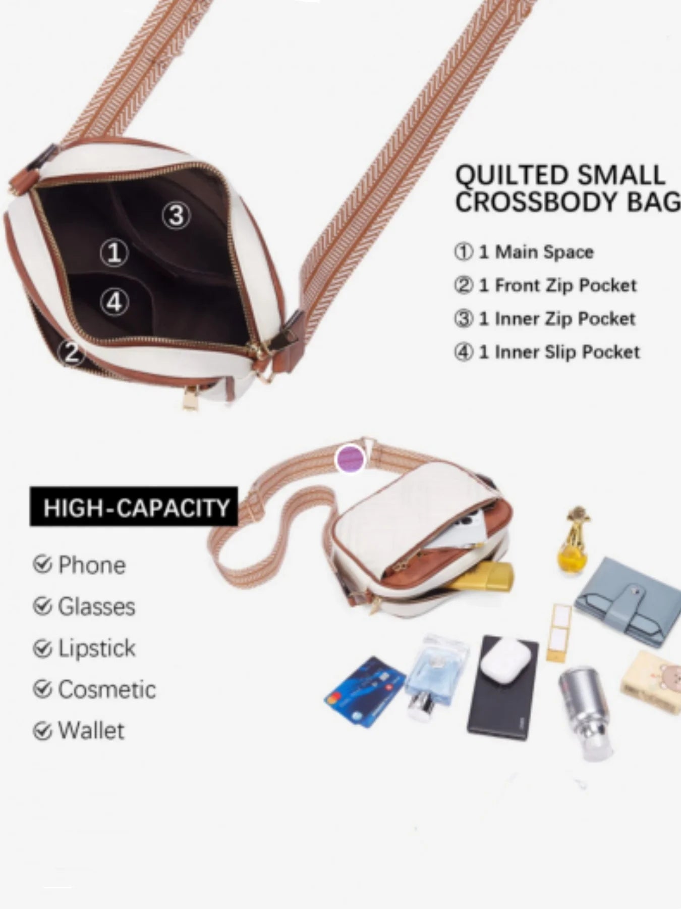 Women's Quilted Crossbody Bag