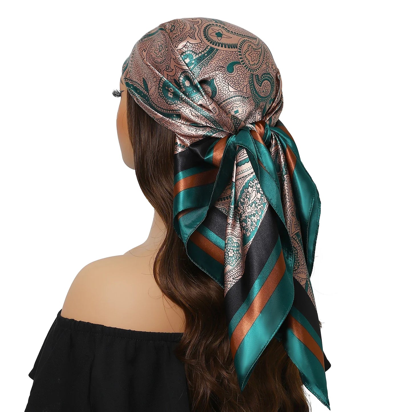 Head Scarf for Women Luxury Brand Satin Bandana