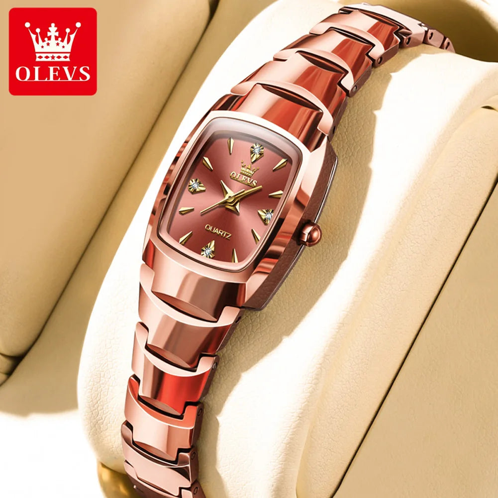 Women's  Quartz  Waterproof Tungsten Steel Case Strap Luminous Date Watch