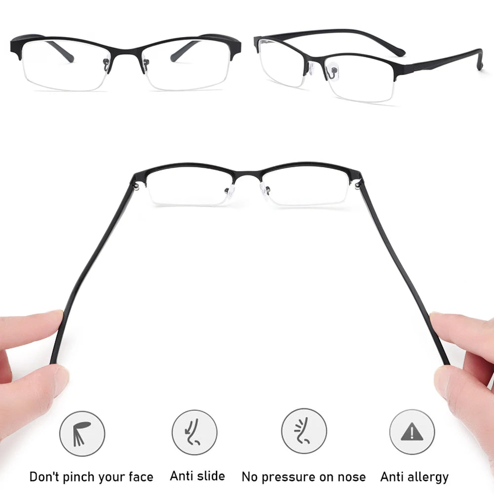 Women Half Frame Optical Computer Goggles Short-sighted Eyewear