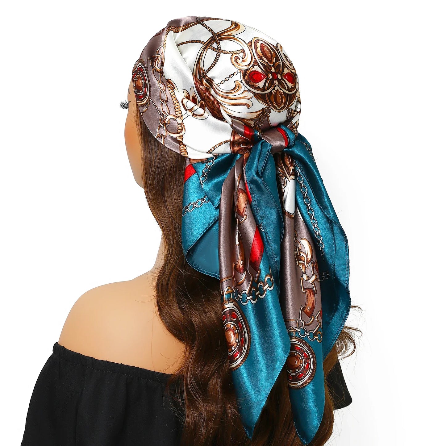 Head Scarf for Women Luxury Brand Satin Bandana