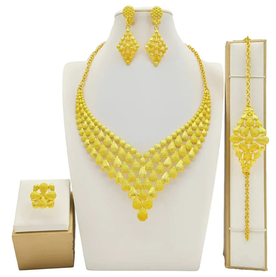 Flower Design Luxury Color Women's Jewelry Set