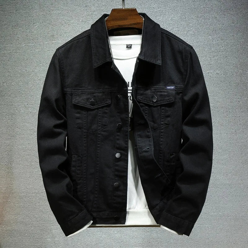 Men's Cargo Denim Jacket  Couple Cotton Casual Outerwear