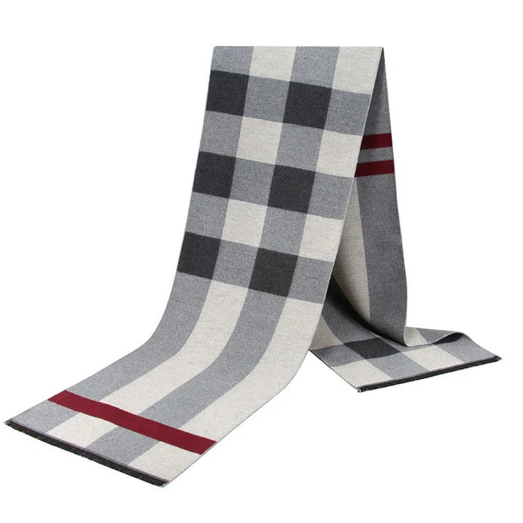 Cashmere Shawl Luxury Brand Scarf Soft Keep Warm Outdoor Grey Knit Neckerchief