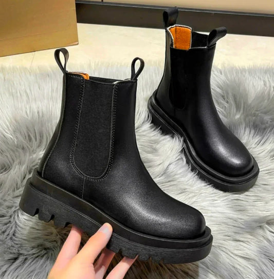 Women Boots Hot Luxury Thick Sole Chelsea Boots