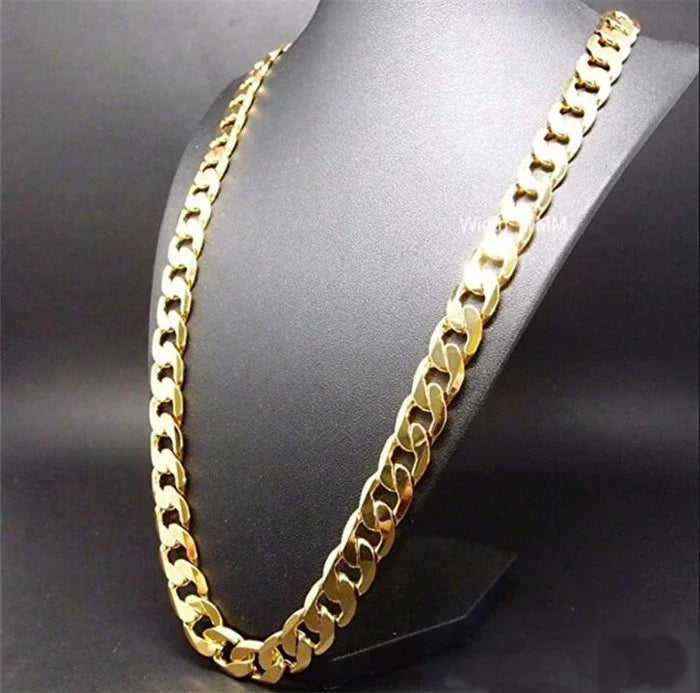 Pure Gold Color Chain Jewelry, Chapado  Ouro 10mm Chain For Men