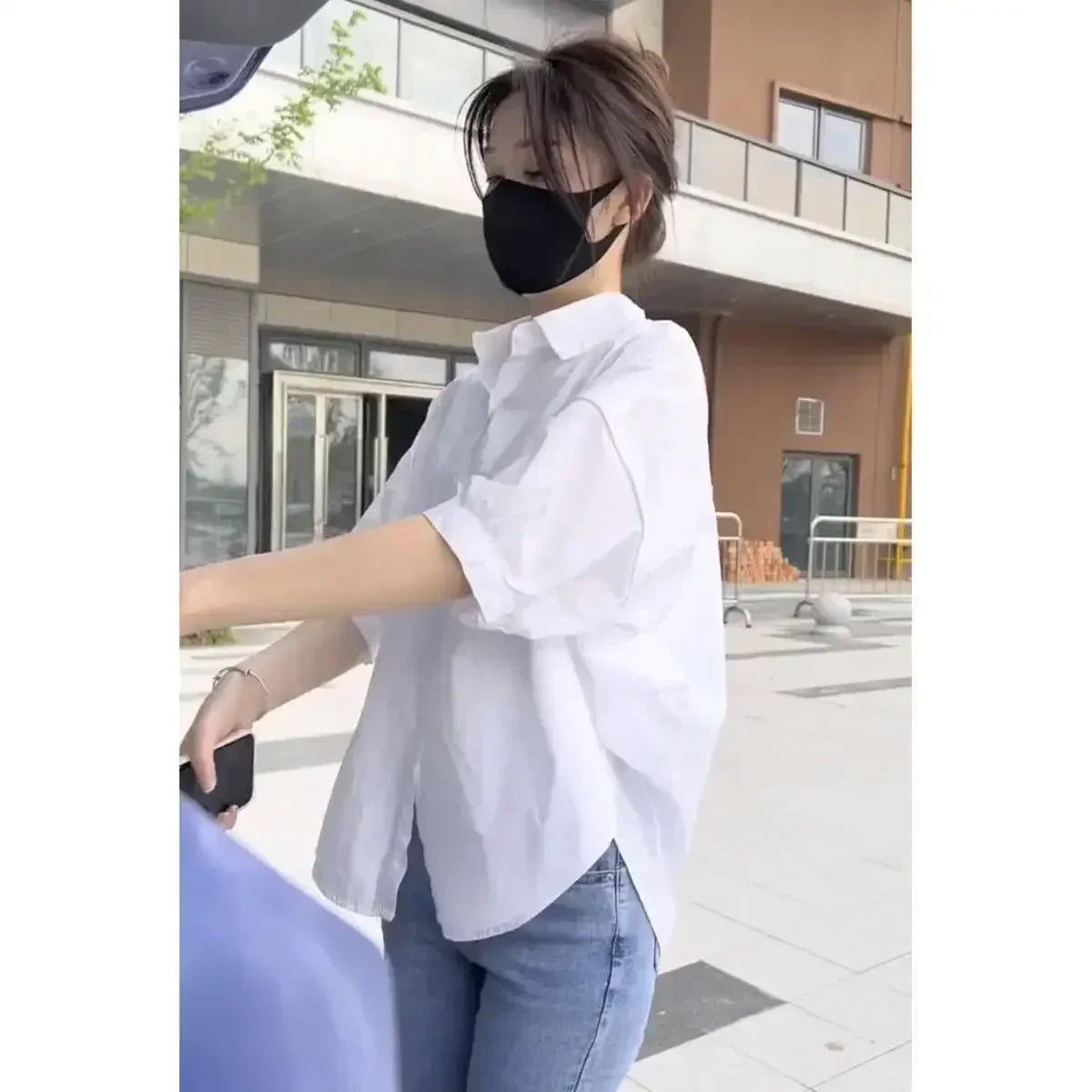 Women Blouses  Casual Loose Button Up  Long Sleeve Vintage oversize Shirt