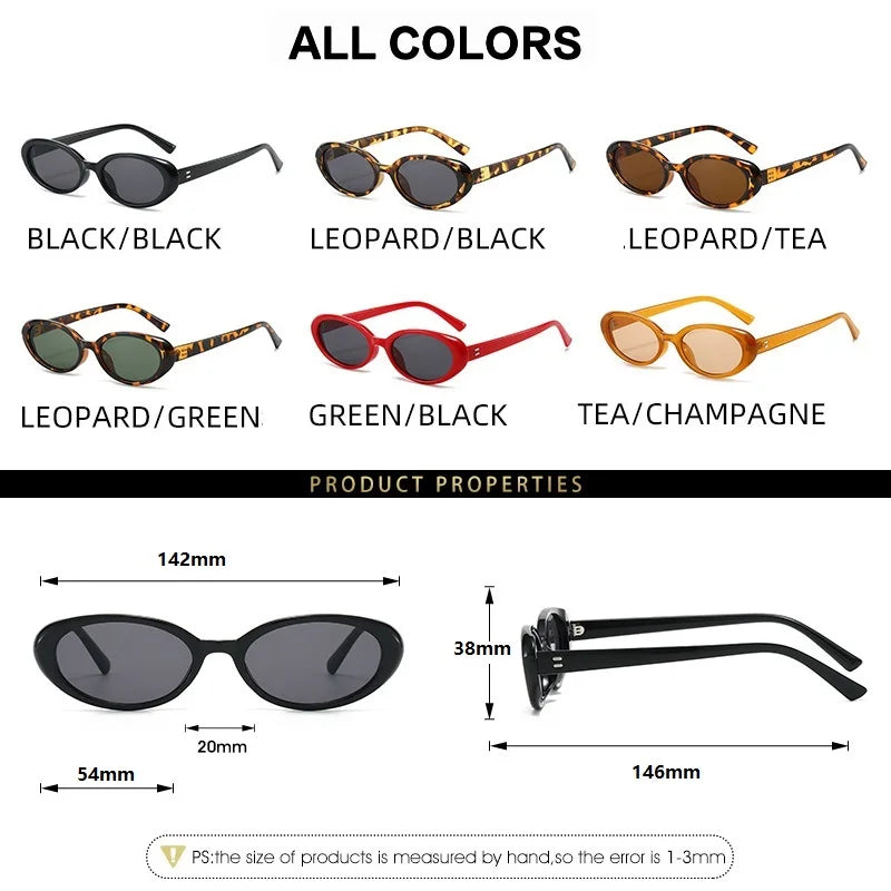 Small Oval Sunglasses for Women Vintage Design Sun glasses