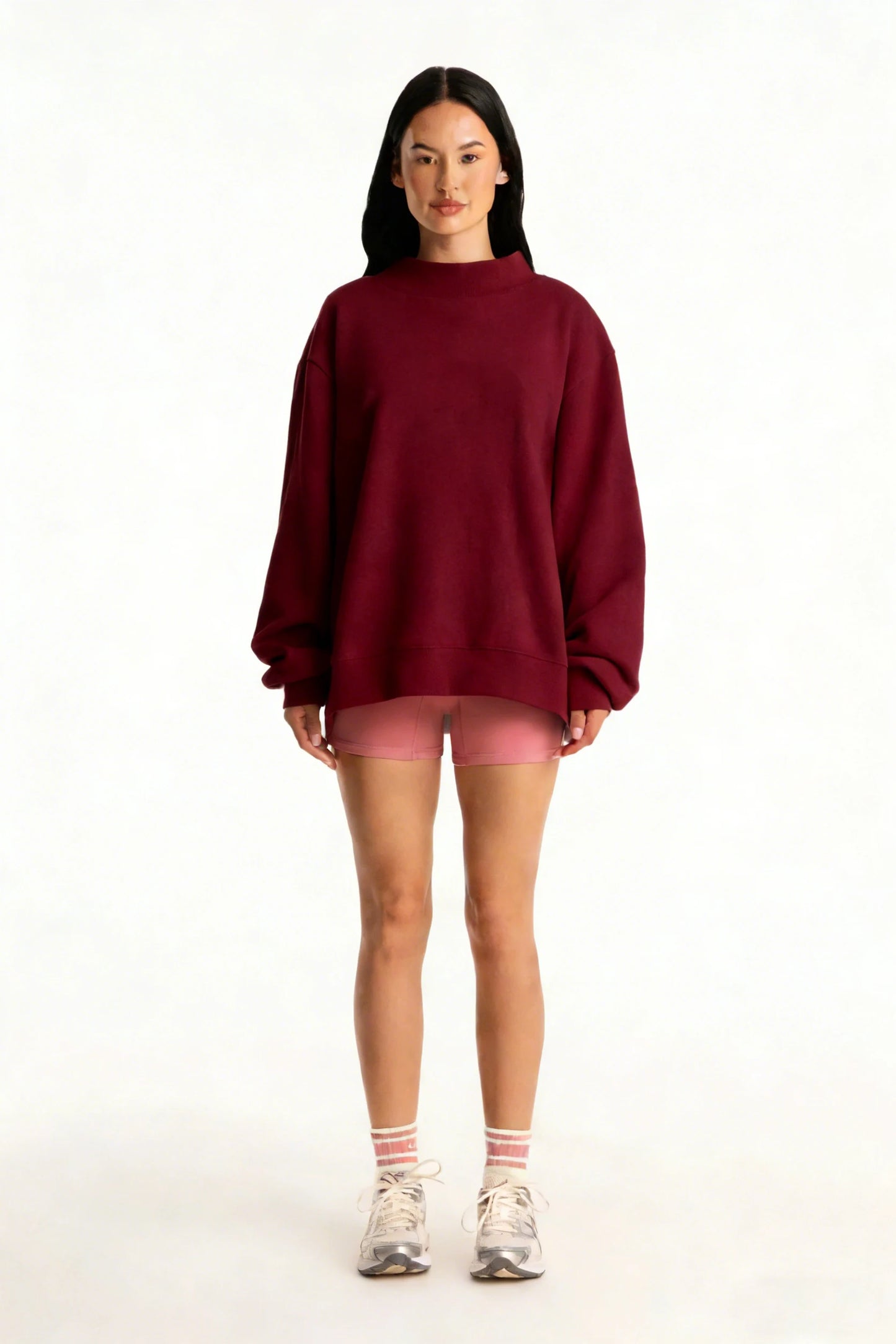Women's Sweatshirts  Casual Long Sleeve Mock Neck Tops Plus Size Womens