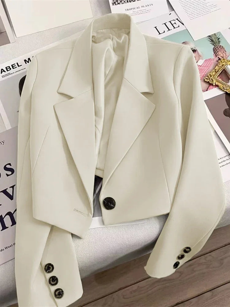 Women Blazer  Short Jacket Chic Elegant Outerwear