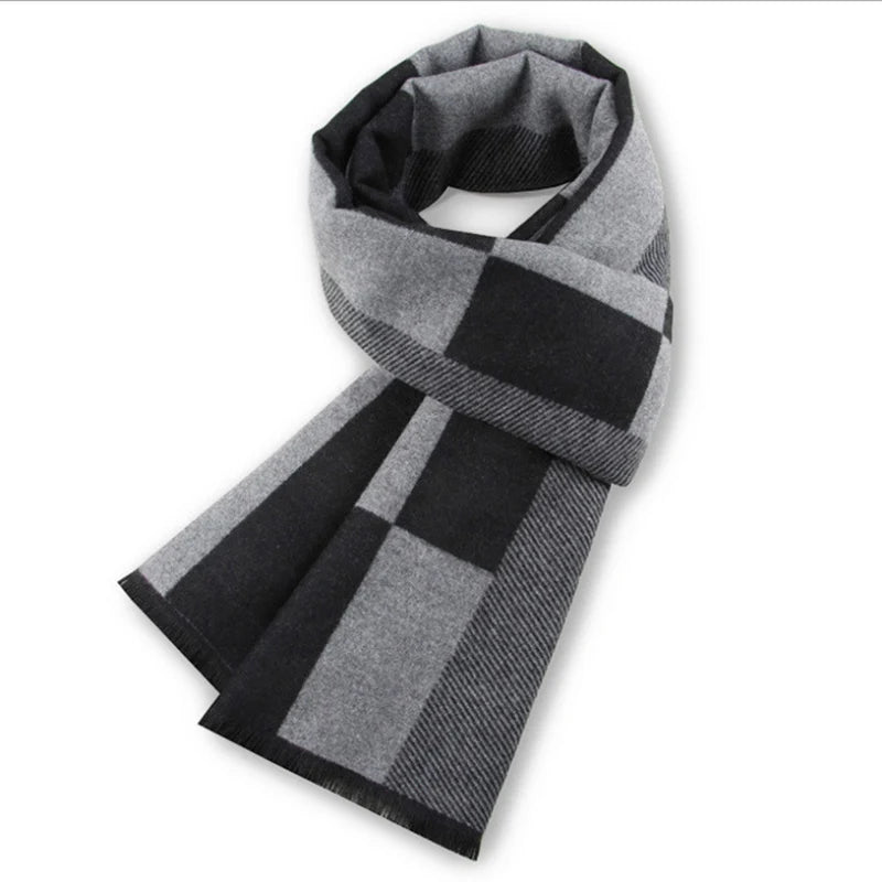 Cashmere Shawl Luxury Brand Scarf Soft Keep Warm Outdoor Grey Knit Neckerchief